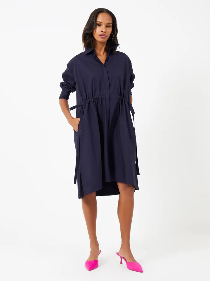 French Connection Rhodes Poplin Shirt Dress Marine Woman Dresses