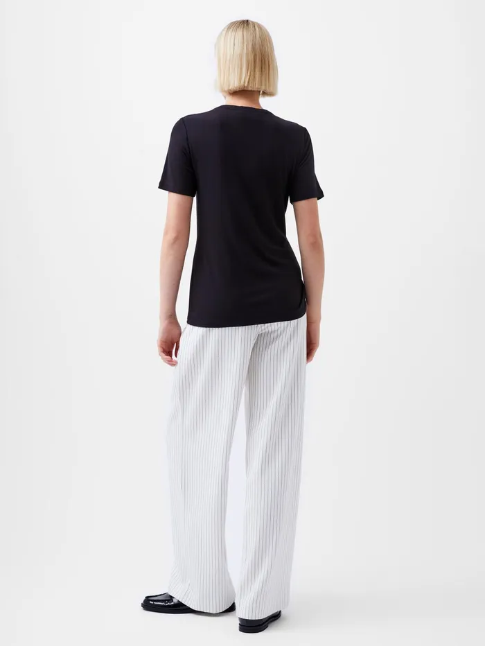 French Connection Rianna Ruched TShirt Black Woman Tops