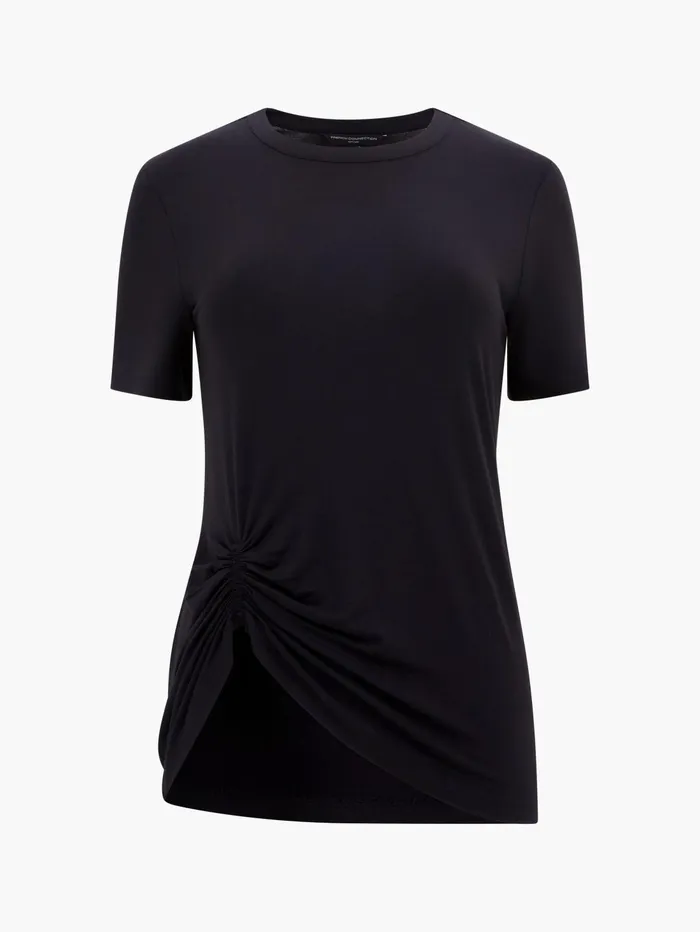 French Connection Rianna Ruched TShirt Black Woman Tops