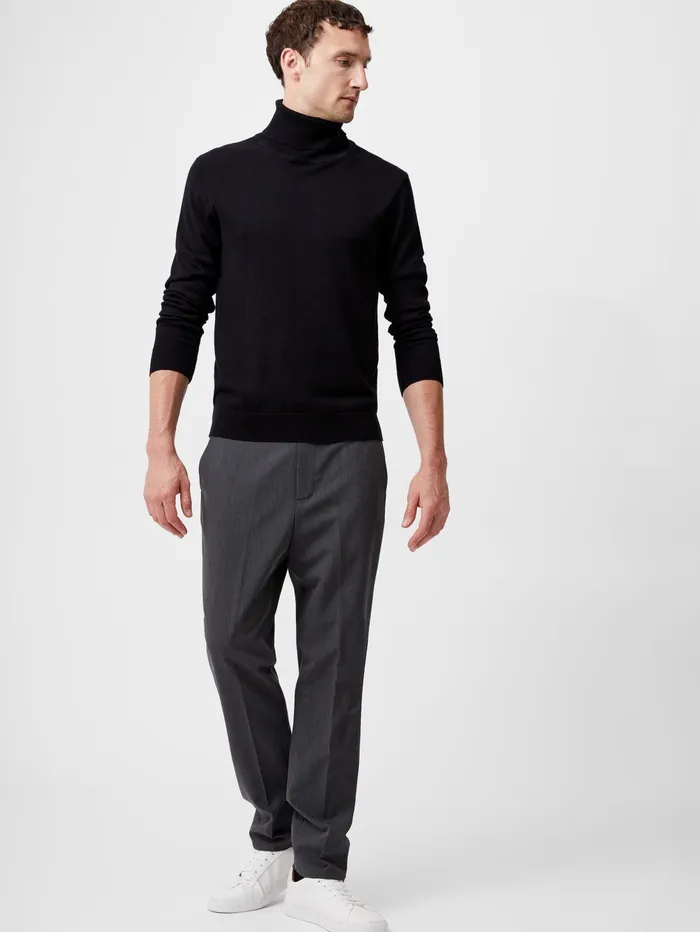 French Connection Viscose Blend Turtle Neck Jumper Black Man Knitwear