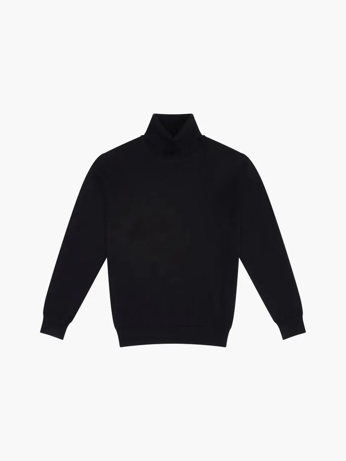 French Connection Viscose Blend Turtle Neck Jumper Black Man Knitwear