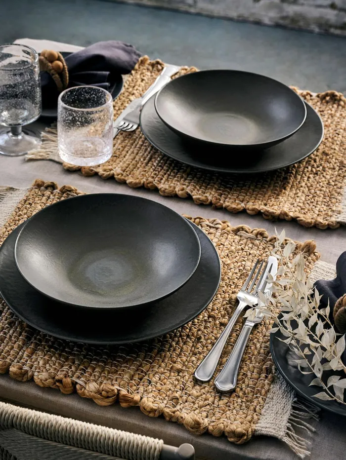 French Connection Zinc 12 Piece Dinner Set Black Home Home Accessories