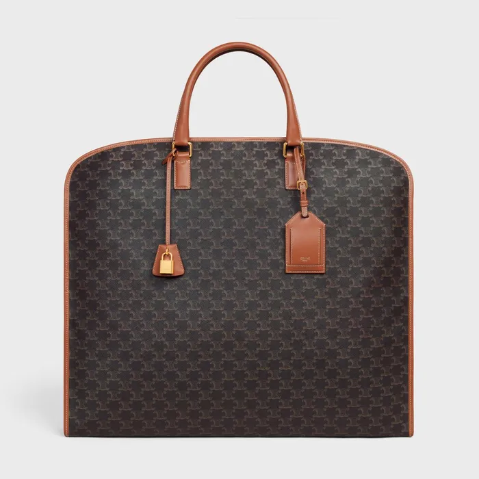 Garment Bag In Triomphe Canvas And Calfskin Tan Men CELINE BUSINESS AND TRAVEL BAGS Garment Bag In Triomphe Canvas And Calfskin Tan Men CELINE BUSINESS AND TRAVEL BAGS