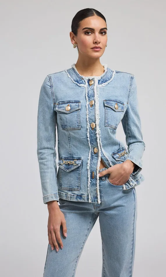 Generation Love Clothing Larsa Denim Jacket Light Blue Women Outerwear