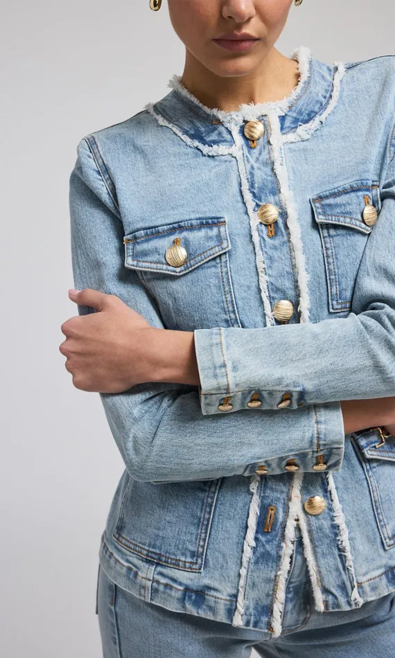 Generation Love Clothing Larsa Denim Jacket Light Blue Women Outerwear