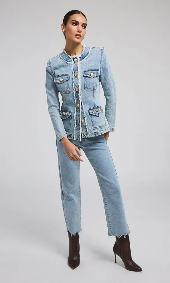 Generation Love Clothing Larsa Denim Jacket Light Blue Women Outerwear