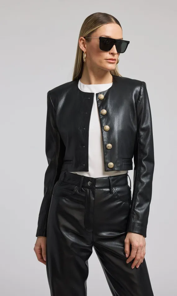 Generation Love Clothing Marko Vegan Leather Blazer Black Women Blazers and Jackets Generation Love Clothing Marko Vegan Leather Blazer Black Women Blazers and Jackets