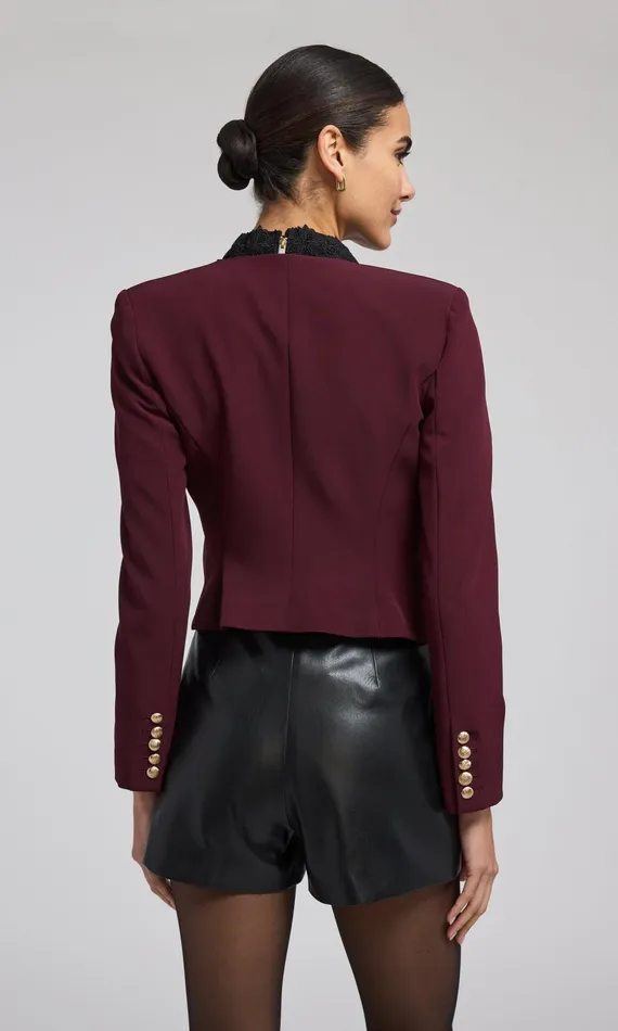 Generation Love Clothing Olempia Crepe Blazer Malbec Women Blazers and Jackets