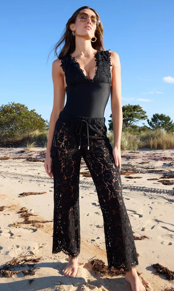 Generation Love Clothing Palmer Lace Cargo Pant Black Women Pants