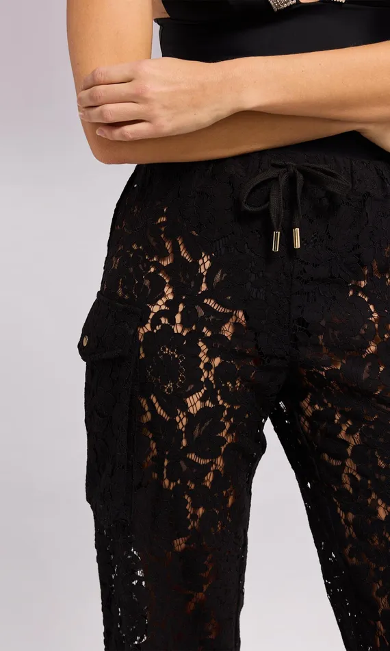 Generation Love Clothing Palmer Lace Cargo Pant Black Women Pants