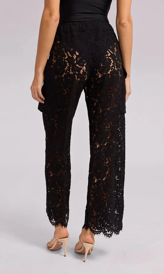 Generation Love Clothing Palmer Lace Cargo Pant Black Women Pants