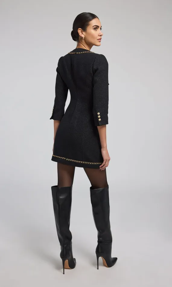 Generation Love Clothing Sandrine Tweed Dress Black Women Dresses