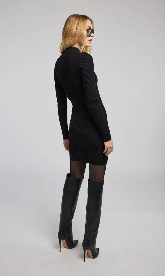 Generation Love Clothing Yara Rib Dress Black Women Sweaters and Sweatshirts