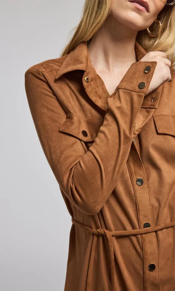 Generation Love Clothing Yindi Vegan Suede Dress Whiskey Women Dresses