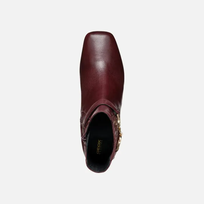 Geox Ankle Boots CORONILLA WOMAN Wine Medium Heel Ankle Boots Wine 8211 Woman