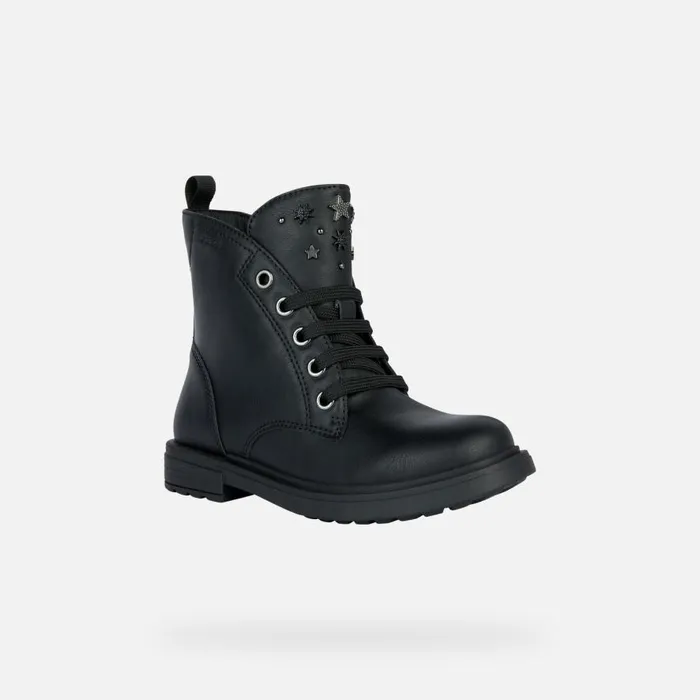 Geox Ankle Boots ECLAIR I Combat Boots Black Junior Girl Geox Blackgun 8211 Kids