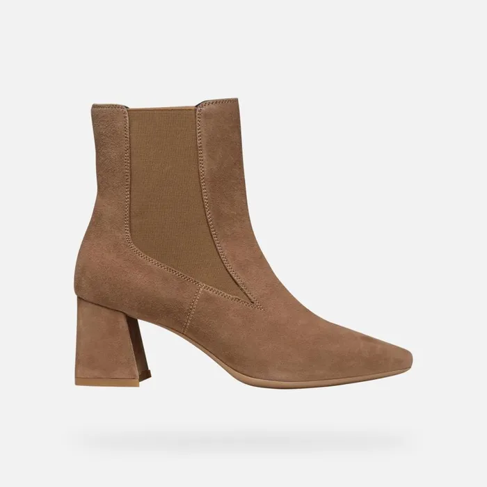 Geox Ankle Boots GISELDA WOMAN Mud Medium Heel Ankle Boots Mud 8211 Woman