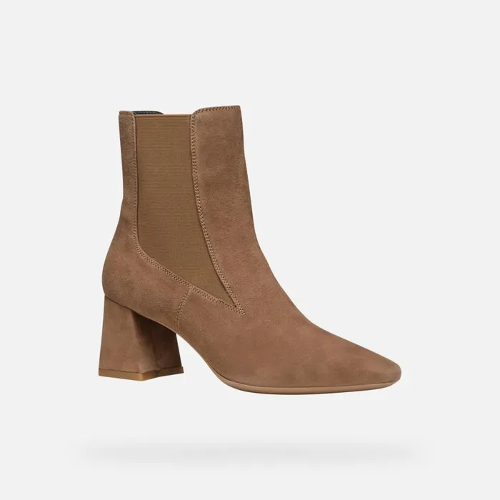 Geox Ankle Boots GISELDA WOMAN Mud Medium Heel Ankle Boots Mud 8211 Woman