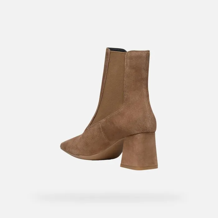 Geox Ankle Boots GISELDA WOMAN Mud Medium Heel Ankle Boots Mud 8211 Woman
