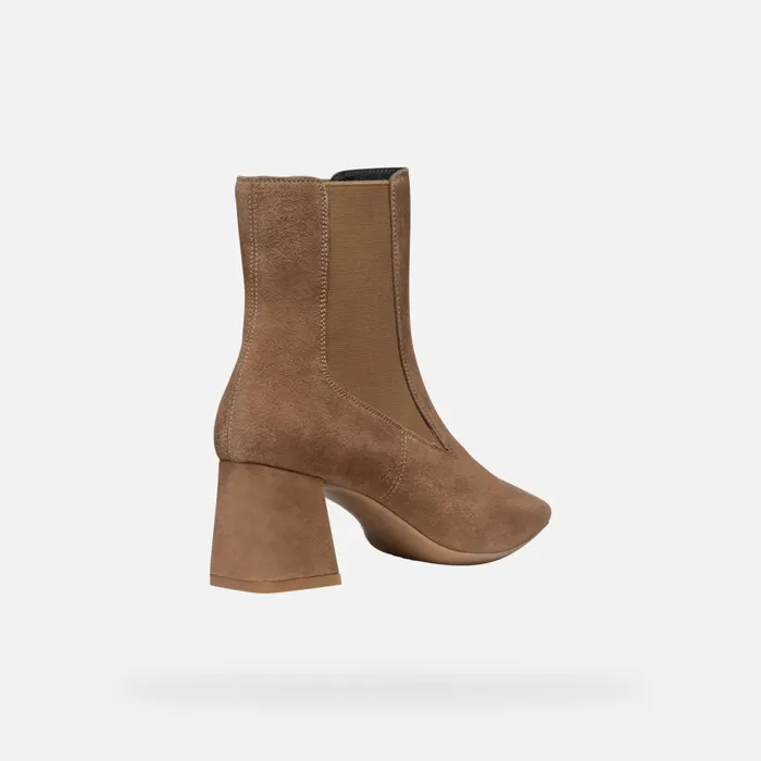 Geox Ankle Boots GISELDA WOMAN Mud Medium Heel Ankle Boots Mud 8211 Woman