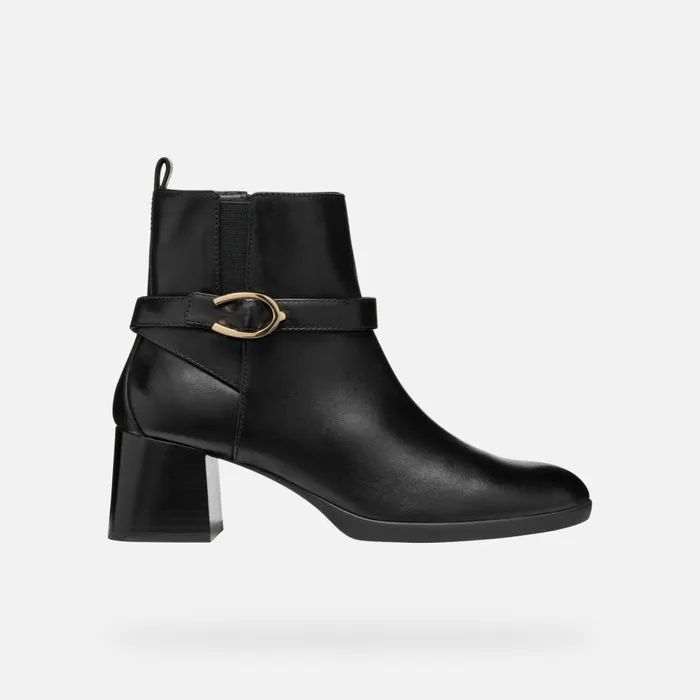 Geox Ankle Boots WALK PLEASURE 55 WOMAN Black Medium Heel Ankle Boots Black 8211 Woman