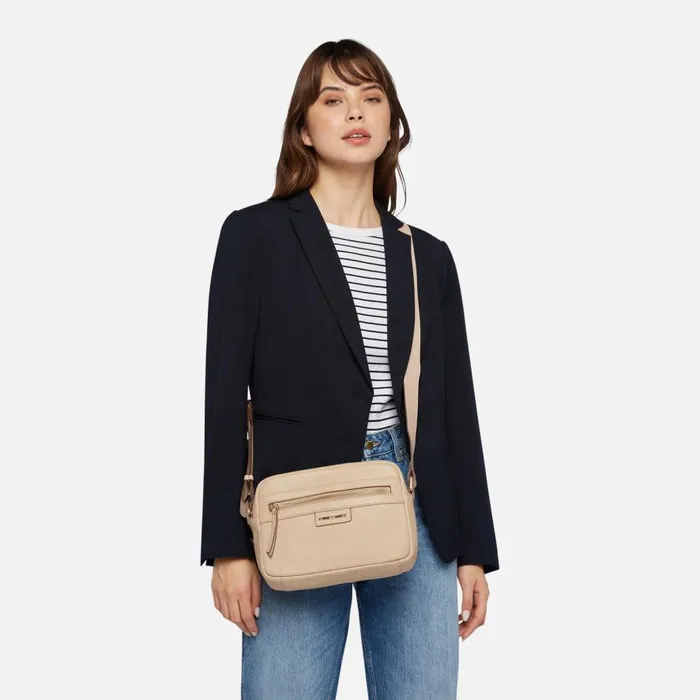 Geox Bags BLANDINE Women039s Off White Shoulder Bag CASHMERE Off White 8211 Woman