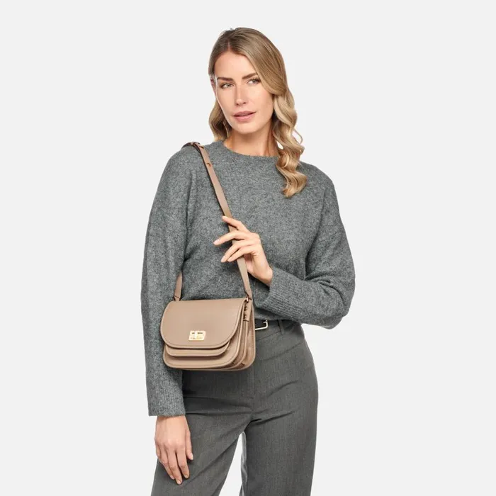 Geox Bags FLAVRIE WOMAN Taupe Crossbody Bag Taupe 8211 Woman