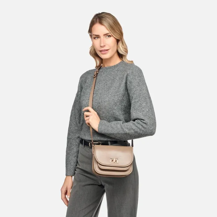 Geox Bags FLAVRIE WOMAN Taupe Crossbody Bag Taupe 8211 Woman