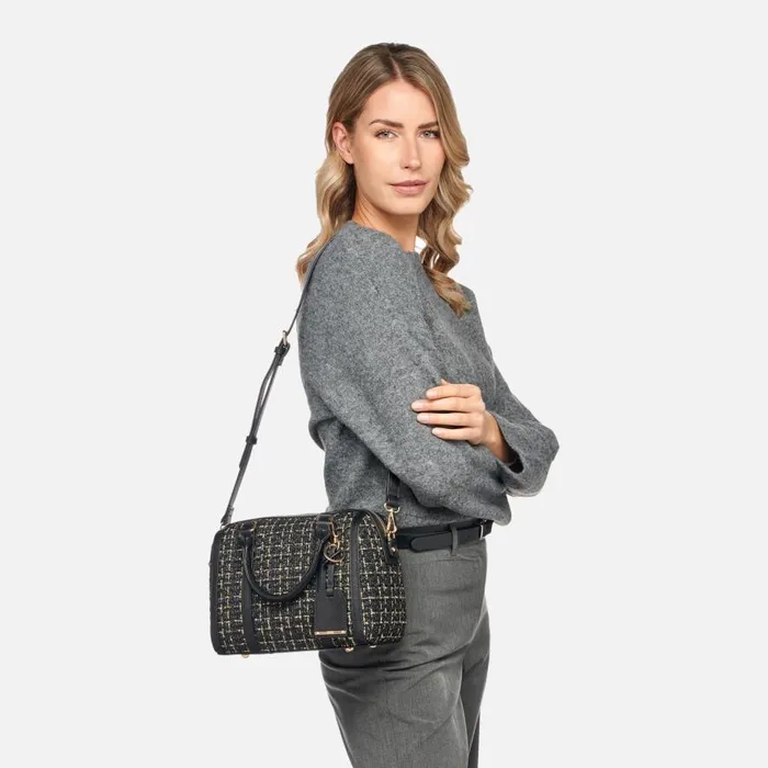Geox Bags ZENE S WOMAN BlackGold Handbag Blackgold 8211 Woman