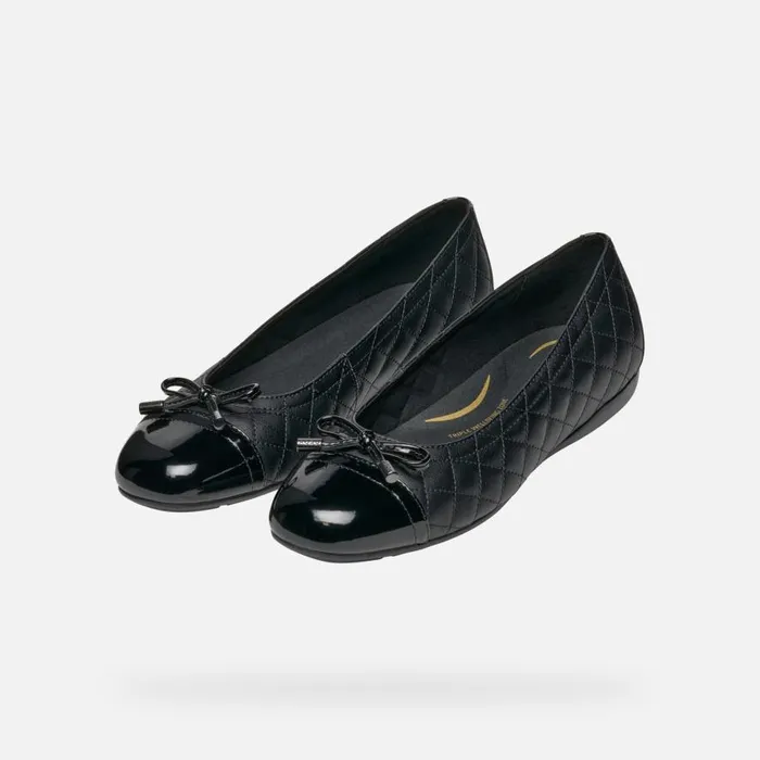 Geox Ballerinas ANNYTAH WOMAN Black Leather Ballerina Flats Black 8211 Woman