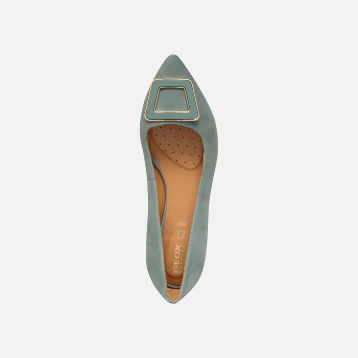 Geox Ballerinas CHARYSSA WOMAN Sage Suede Ballerina Pumps Sage 8211 Woman