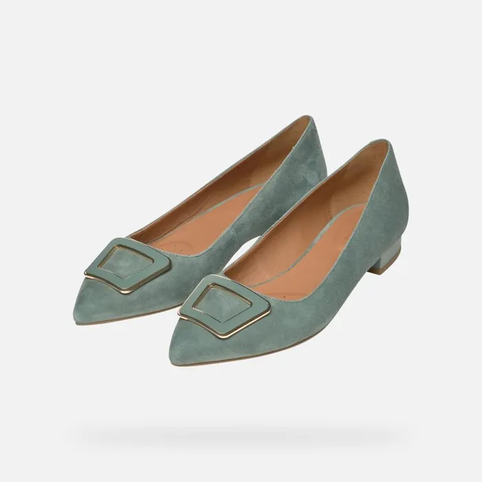 Geox Ballerinas CHARYSSA WOMAN Sage Suede Ballerina Pumps Sage 8211 Woman