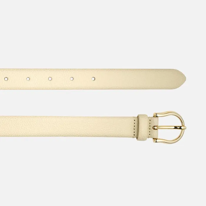Geox Belts BELT WOMAN Off White Leather Belt Off White 8211 Woman