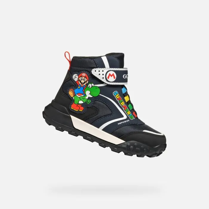 Geox Boots TREKKYUP ABX JUNIOR NavyBlack Nintendo 8211 Supermario Navyblack 8211 Kids Geox Boots TREKKYUP ABX JUNIOR NavyBlack Nintendo 8211 Supermario Navyblack 8211 Kids