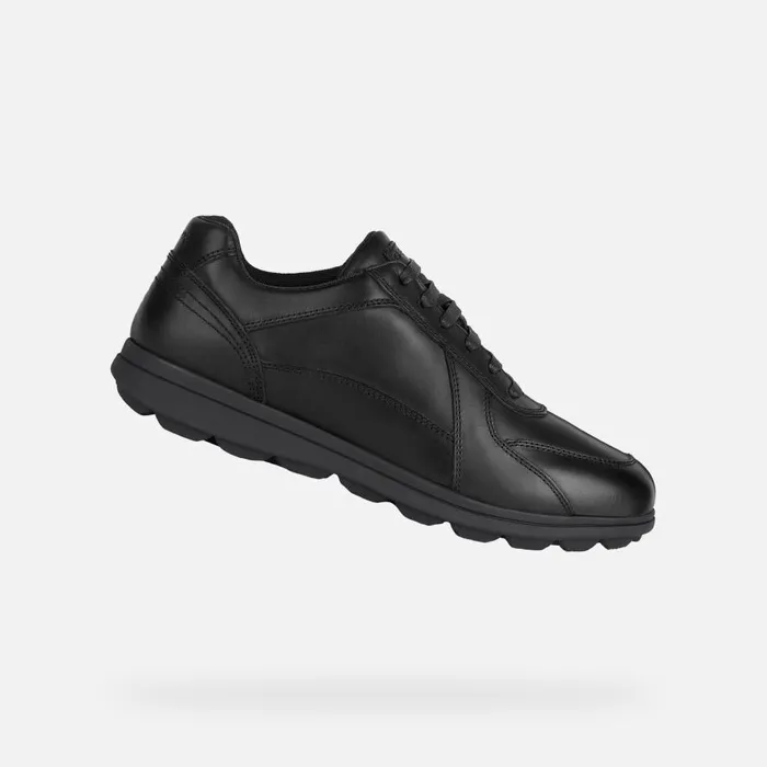 Geox Casual Shoes SPHERICA EC12 Men039s Black Leather Sneakers Geox Black 8211 Man Geox Casual Shoes SPHERICA EC12 Men039s Black Leather Sneakers Geox Black 8211 Man