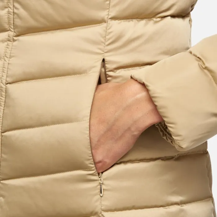Geox Down Jackets BETTANIE WOMAN Travertine Fulllength Quilted Coat Travertine 8211 Woman