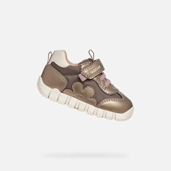 Geox First Steps IUPIDOO BABY GIRL LeadDark Rose Sneakers With Straps Leaddark Rose 8211 Kids Geox First Steps IUPIDOO BABY GIRL LeadDark Rose Sneakers With Straps Leaddark Rose 8211 Kids