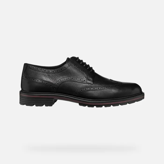 Geox Formal Shoes WALK PLEASURE C MAN Black Leather Shoes Black 8211 Man