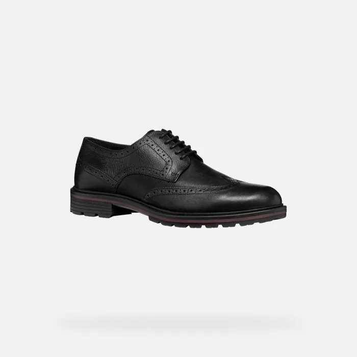 Geox Formal Shoes WALK PLEASURE C MAN Black Leather Shoes Black 8211 Man