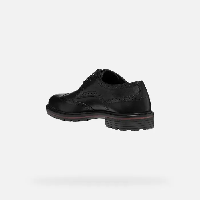 Geox Formal Shoes WALK PLEASURE C MAN Black Leather Shoes Black 8211 Man