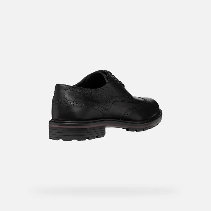 Geox Formal Shoes WALK PLEASURE C MAN Black Leather Shoes Black 8211 Man