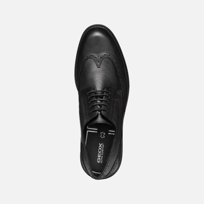 Geox Formal Shoes WALK PLEASURE C MAN Black Leather Shoes Black 8211 Man