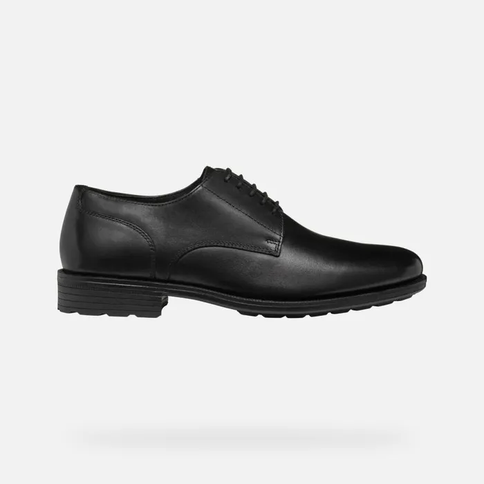 Geox Formal Shoes WALK PLEASURE F MAN Black Leather Shoes Black 8211 Man