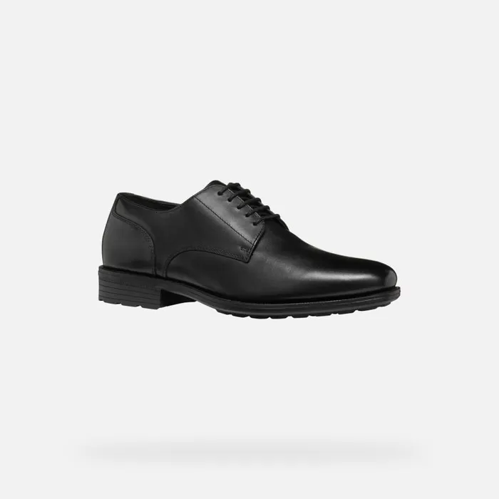 Geox Formal Shoes WALK PLEASURE F MAN Black Leather Shoes Black 8211 Man