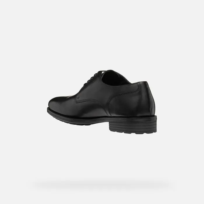 Geox Formal Shoes WALK PLEASURE F MAN Black Leather Shoes Black 8211 Man