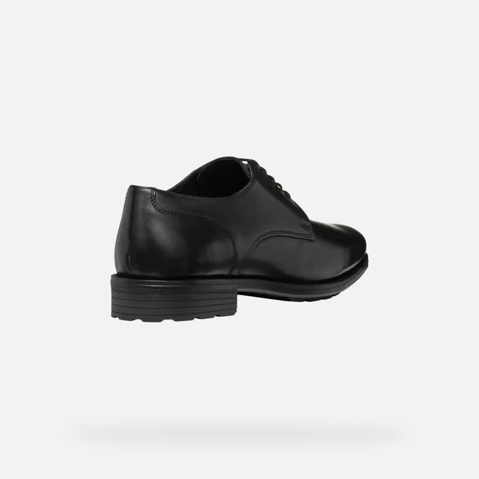 Geox Formal Shoes WALK PLEASURE F MAN Black Leather Shoes Black 8211 Man