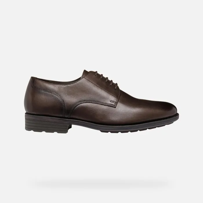 Geox Formal Shoes WALK PLEASURE F MAN Coffee Leather Shoes Coffee 8211 Man
