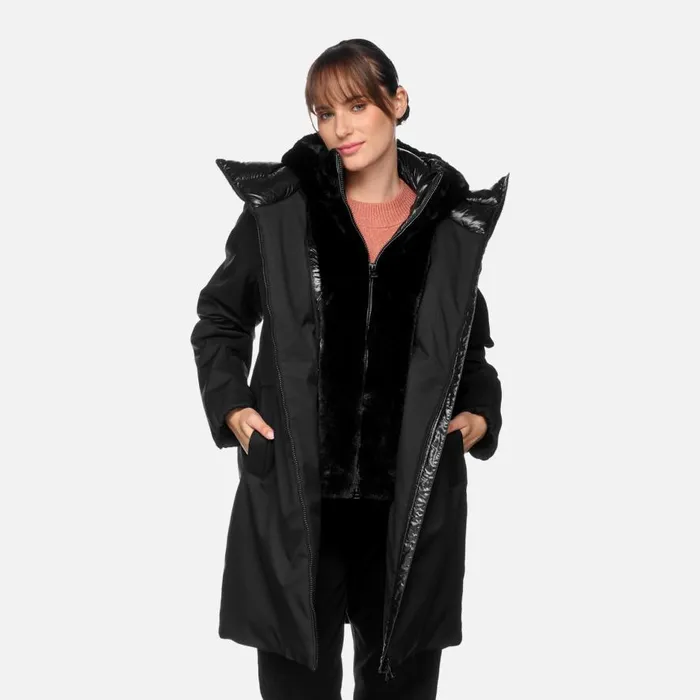 Geox Jackets DESYA WOMAN Black Long Parka Black 8211 Woman