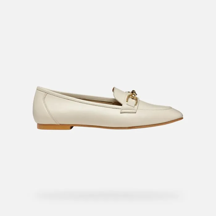 Geox Loafers LLIZIA WOMAN Papyrus Leather Loafers Papyrus 8211 Woman