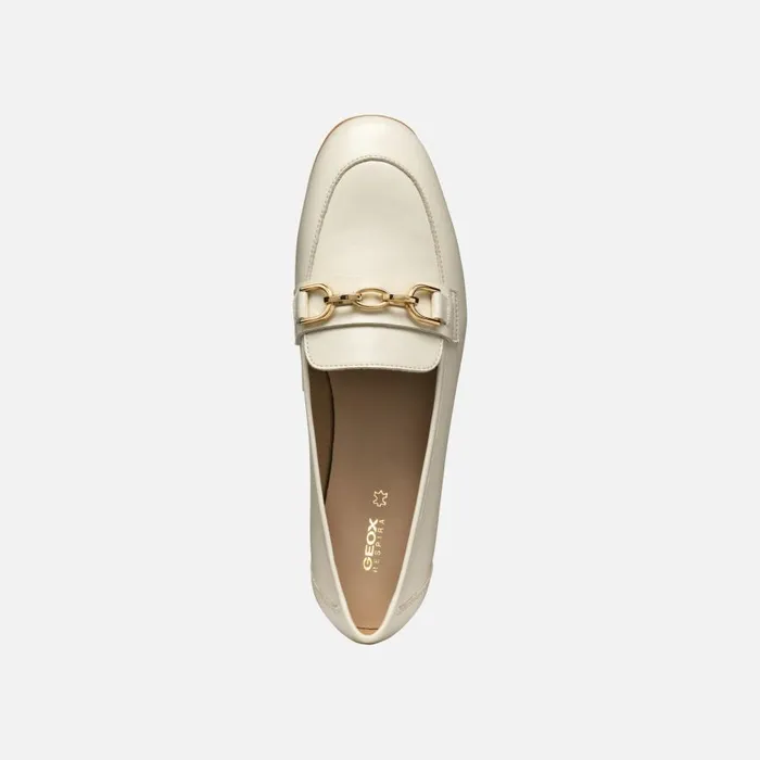 Geox Loafers LLIZIA WOMAN Papyrus Leather Loafers Papyrus 8211 Woman